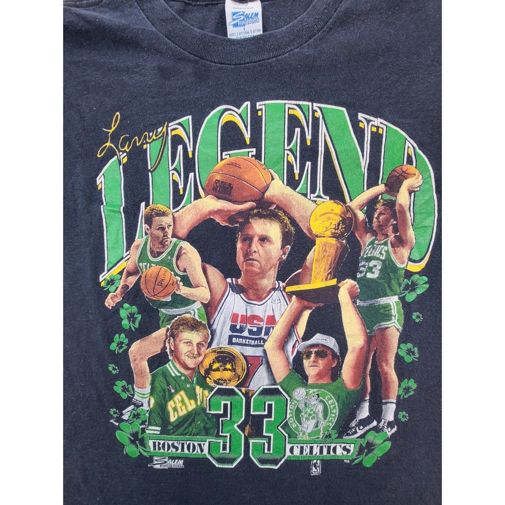 Vintage 1992 Larry Bird Boston Celtics‎ Salem Sportswear T Shirt Size L